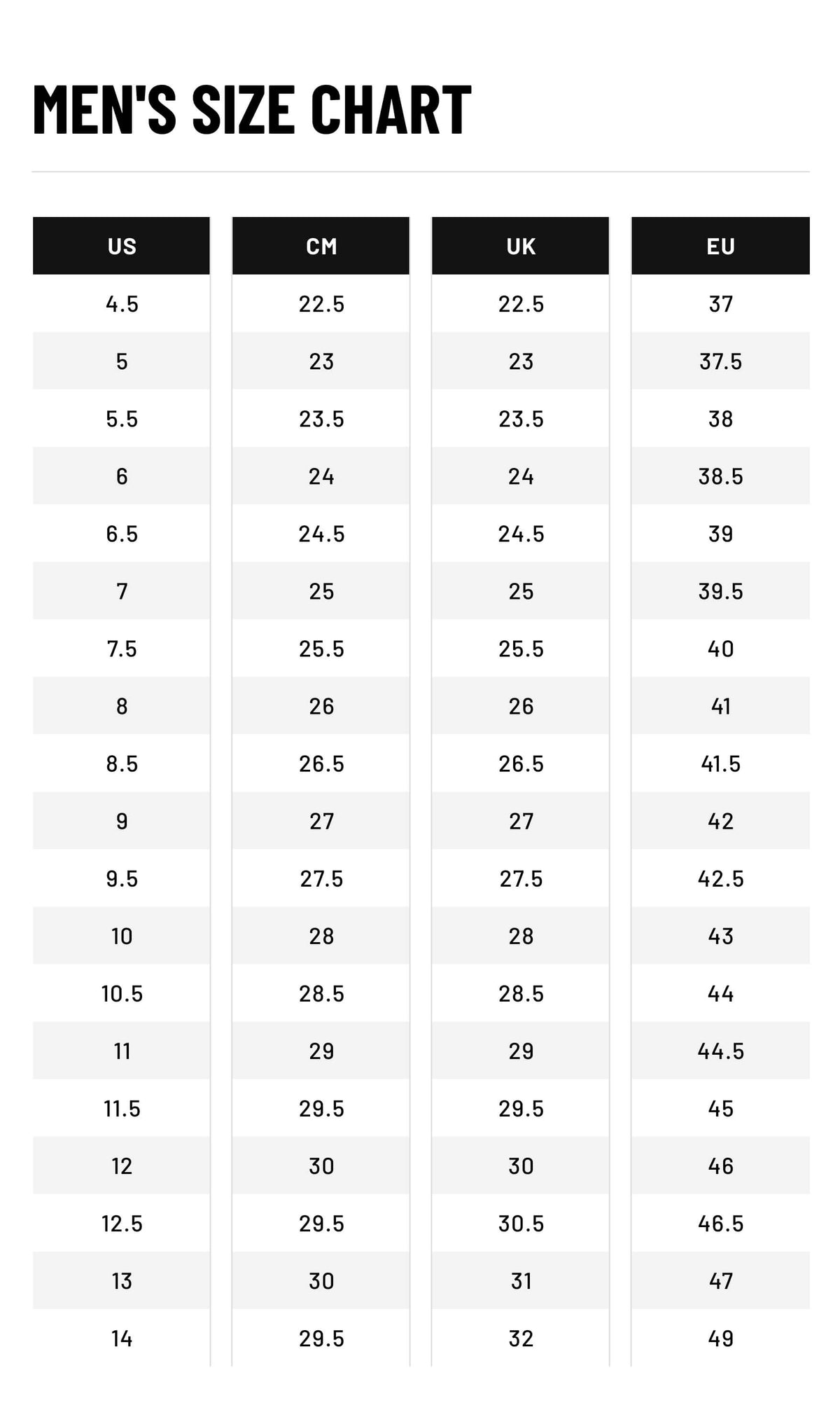 Size Chart