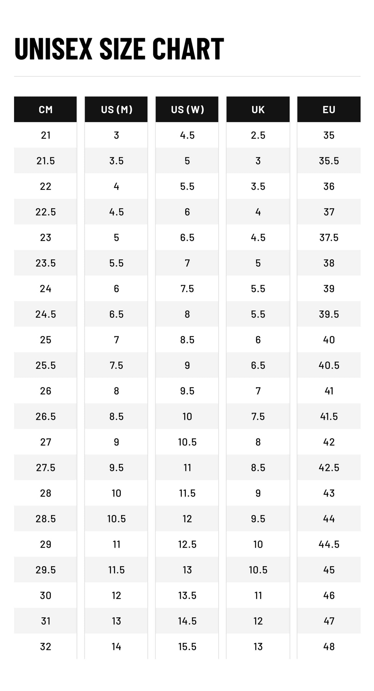 Size Chart