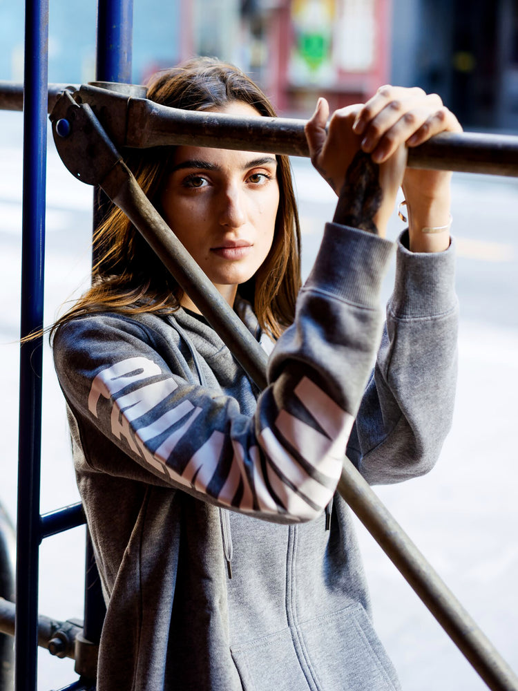 102419-004 | CORE LOGO ZIP UP HOODY PS | DARK HEATHER GREY