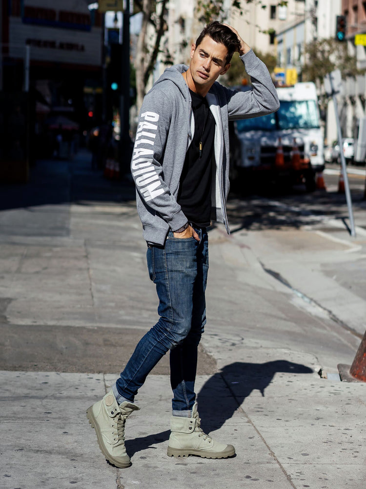 102419-004 | CORE LOGO ZIP UP HOODY PS | DARK HEATHER GREY