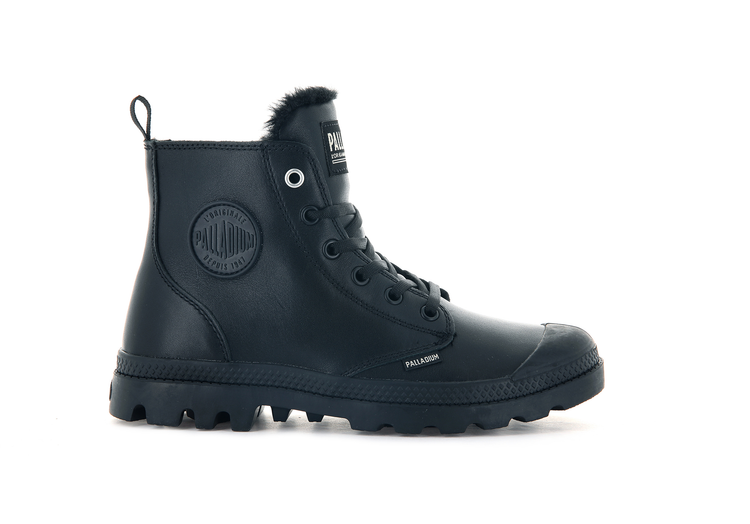 Palladium pampa hi leather black best sale